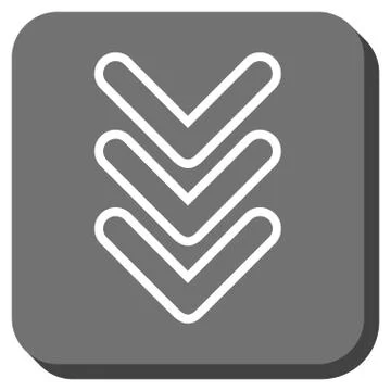 Triple Pointer Down Rounded Square Glyph Icon Stock Illustration