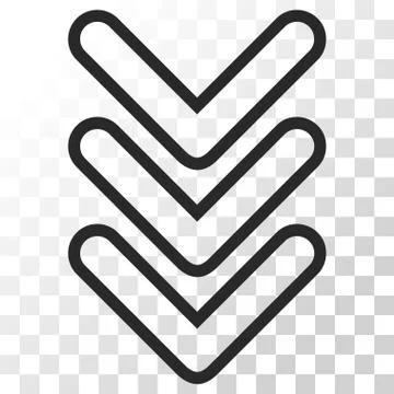 Triple Pointer Down Vector Icon Illustrazione stock