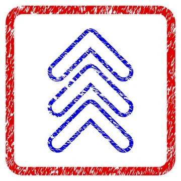 Triple Pointer Up Grunge Framed Icon Stock Illustration
