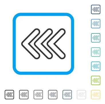 Triple Pointer Left Framed Vector Icon Stock Illustration