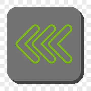 Triple Pointer Left Rounded Square Button Stock Illustration