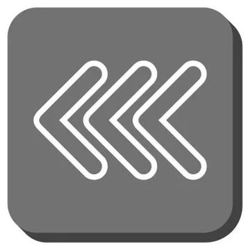 Triple Pointer Left Rounded Square Glyph Icon Stock Illustration