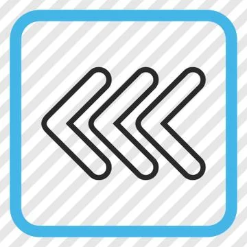 Triple Pointer Left Vector Icon In a Frame Stock Illustration