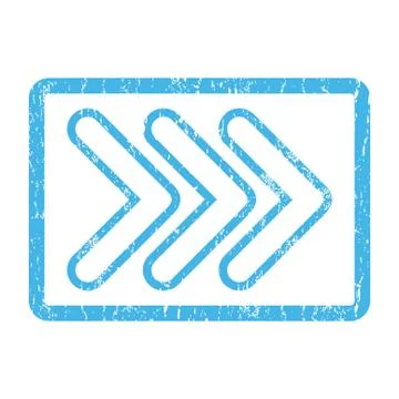 Triple Pointer Right Icon Rubber Stamp Stock Illustration