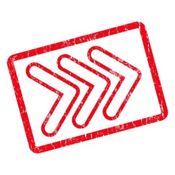 Triple Pointer Right Icon Rubber Stamp Stock Illustration