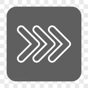 Triple Pointer Right Rounded Square Button Stock Illustration
