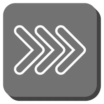 Triple Pointer Right Rounded Square Glyph Icon Stock Illustration