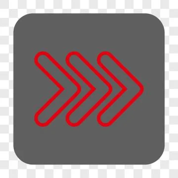 Triple Pointer Right Rounded Square Button Stock Illustration