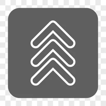 Triple Pointer Up Rounded Square Button Stock Illustration
