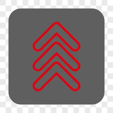 Triple Pointer Up Rounded Square Button Stock Illustration