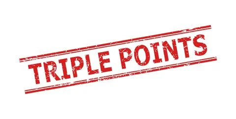 TRIPLE POINTS Seal with Scratched Texture and Double Parallel Lines Stock-Illustration