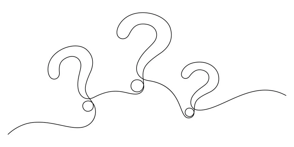 Triple question marks one line minimalism illustration Stockillustratie