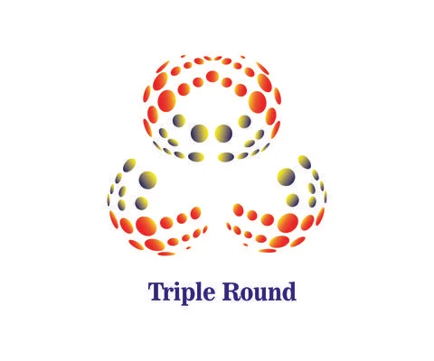 Triple Round Vector Logo Template Ilustración de archivo