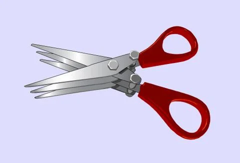 Triple Scissors for Fishing Baits Stock Illustration