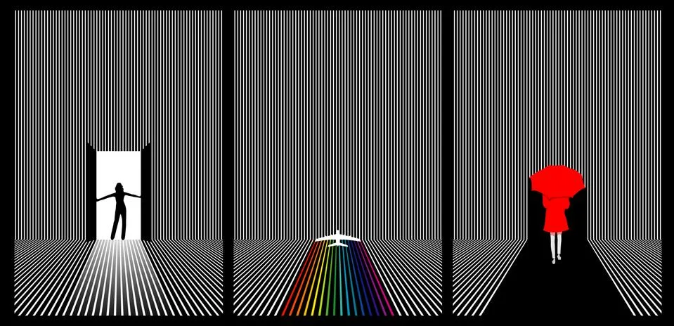 Triple set of vector line art Stock-Illustration