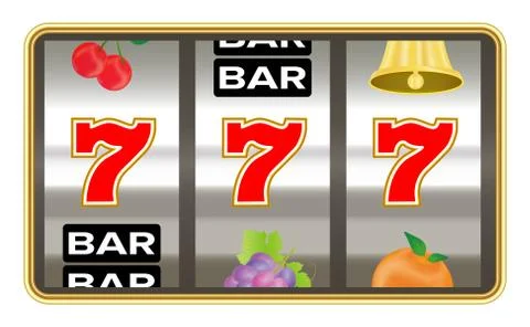 Triple seven number on slot machine vector Stock Illustration