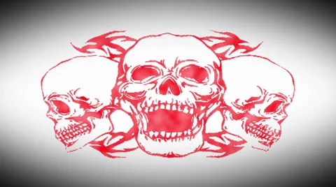 Triple skulls loop Stock Footage 32625920