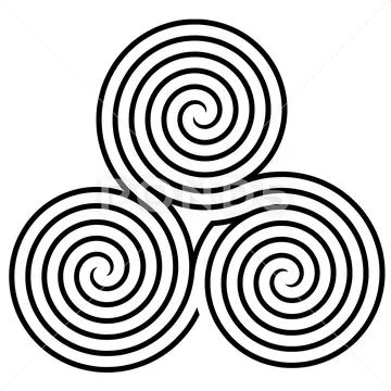 Triple spiral labyrinth symbol, vector illustration Stock Illustration