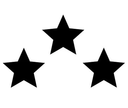 Triple star icon on white background. flat style. black star logo. triple sta Stock Illustration