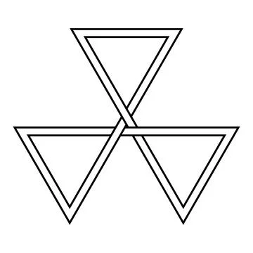 Triple triangle, perdalpha, 3 intertwined triangles pointing downwards Stock Illustration