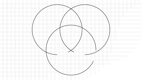Triple Venn Diagram Video stock 255159706