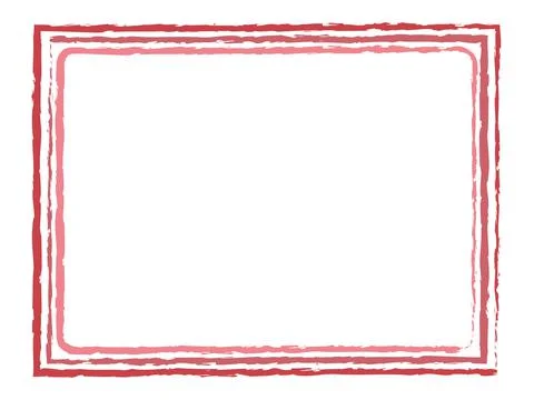 Triple wall circle frame in serrated brush stroke shape Stock Illustration