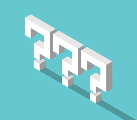 Triple white question mark Stock Illustration