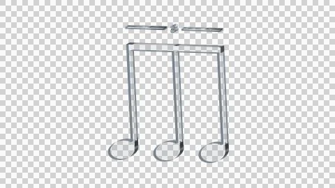 Triplet musical notes grouping made of clear reflective glass, transparent Stock Illustration