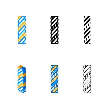 Triplex styles wire cable color icon vector Stock-Illustration