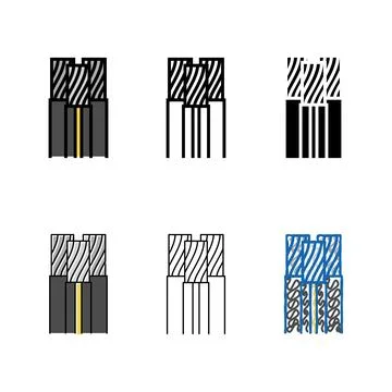 Triplex wire cable color icon vector stylized Stock-Illustration