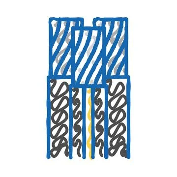 Triplex wire cable icon doodle illustration Stock Illustration