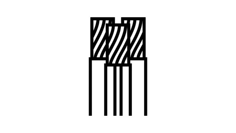 Triplex wire cable line icon animation Stock Footage 326136793
