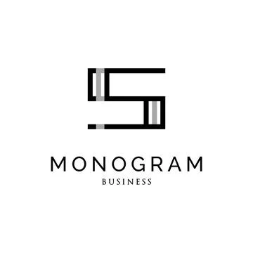 Triplicate initials letter s monogram logo design inspiration Stock Illustration