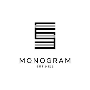 Triplicate initials letter s monogram logo design inspiration Stock Illustration