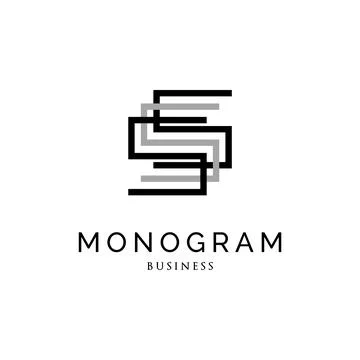 Triplicate initials letter s monogram logo design inspiration Stock Illustration