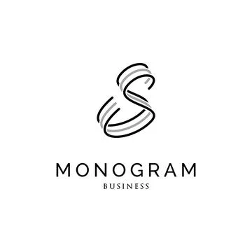 Triplicate initials letter s monogram logo design inspiration Stock Illustration