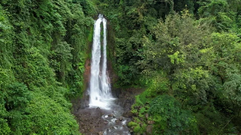 Tripod aerial footage of Gitgit waterfall. Bali, Indonesia. Stock Footage 285991156