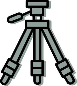 Tripod camera stand flat design icon illustration Stock Illustration