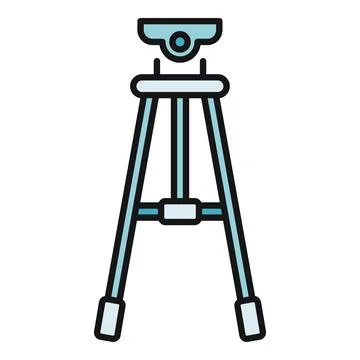 Tripod camera stand flat line icon design Stock Illustration