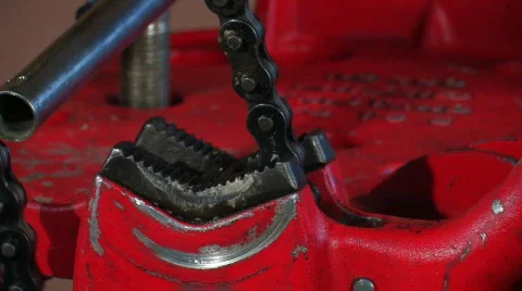 TRIPOD CHAIN VICE EXTREME CLOSE-UP Stockbeeldmateriaal 652162