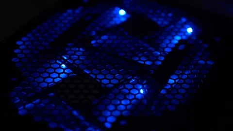 Tripod: Computer cooler with blue light Stock Footage 106296893