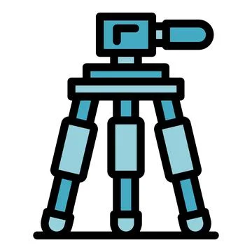 Tripod equipment icon vector flat Stock Illustration
