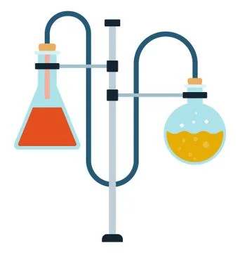 Tripod with flasks and tubes vector icon flat isolated Stock Illustration
