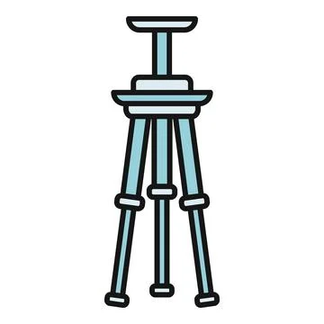 Tripod icon representing stability and photography equipment Stock Illustration