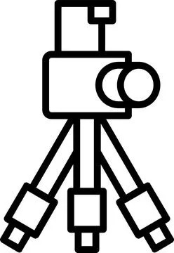 Tripod Line Icon Design Stock Illustration
