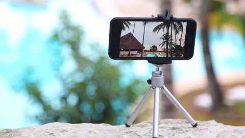 Tripod for mobile phone 스톡 동영상 82899426