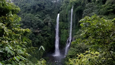 Tripod shot of Sekumpul waterfall. Bali, Indonesia. Stock Footage 286003353