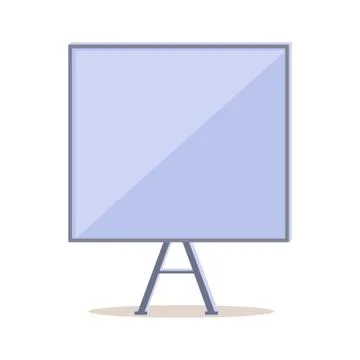 Tripod Whiteboard with Blank Board Screen. Vector Illustrazione stock