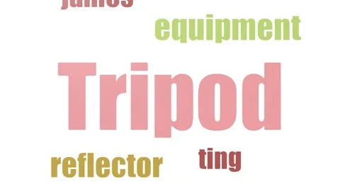 Tripod Wordcloud Animated Isolated On White Video stock 107235193