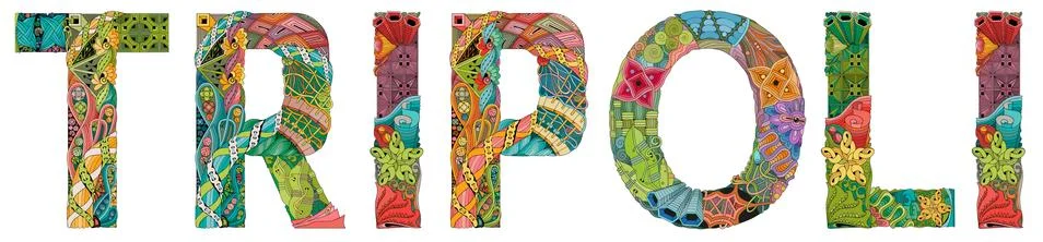 Tripoli city is the capital of Libya. Vector decorative zentangle object for Stockillustratie